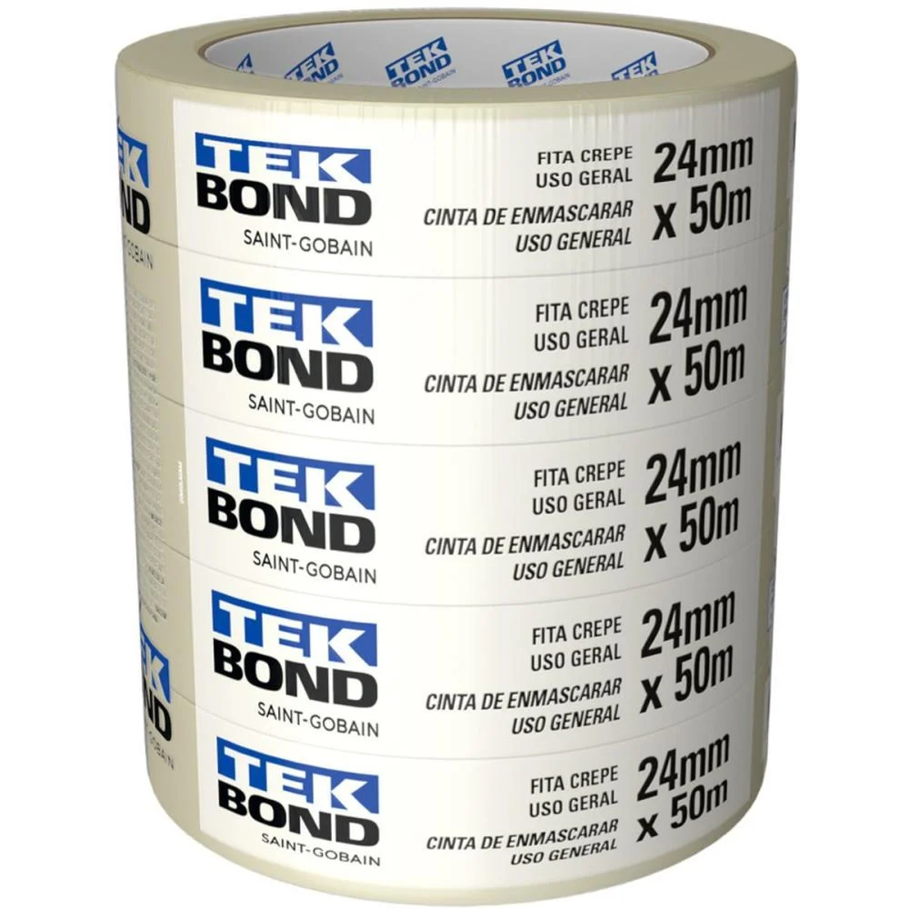 FITA CREPE BRANCA 24MMX50M TEKBOND (PCT.C/05) - imagem 3