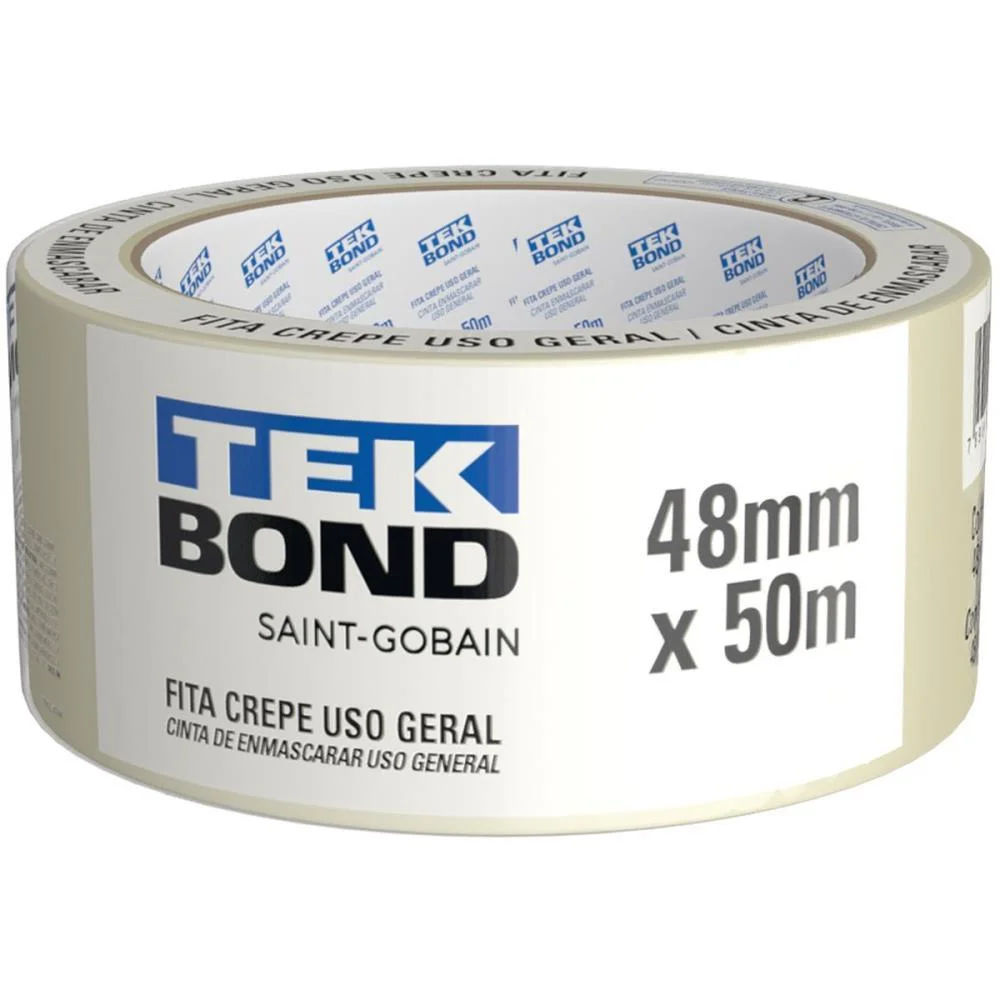 FITA CREPE BRANCA 48MMX50M TEKBOND (UNIDADE) - imagem 3
