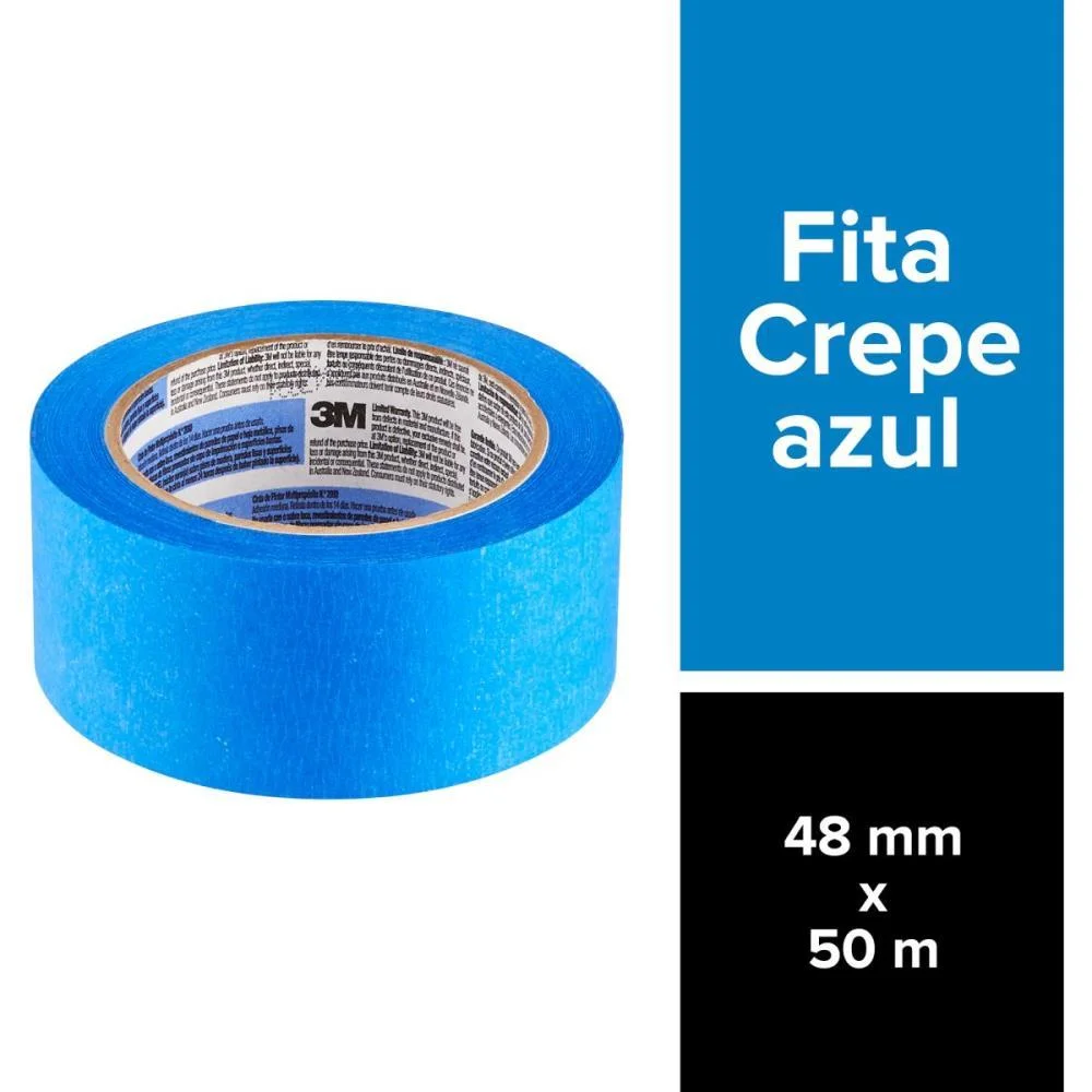 FITA CREPE BLUE TAPE 2090 48MMX50M 3M (ROLO) - imagem 8