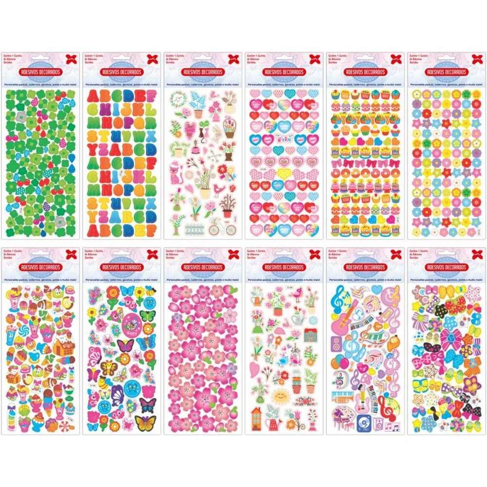 ADESIVOS DECORADOS 10X24CM. ENCANTO CARTELA SORT. MAKE+ (PCT.C/24) - imagem 2
