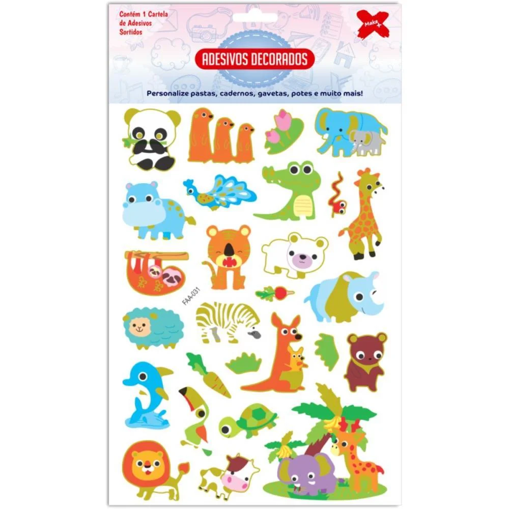 ADESIVOS DECORADOS 15X26CM. BIG MIX CARTELA SORT. MAKE+ (PCT.C/16) - imagem 2
