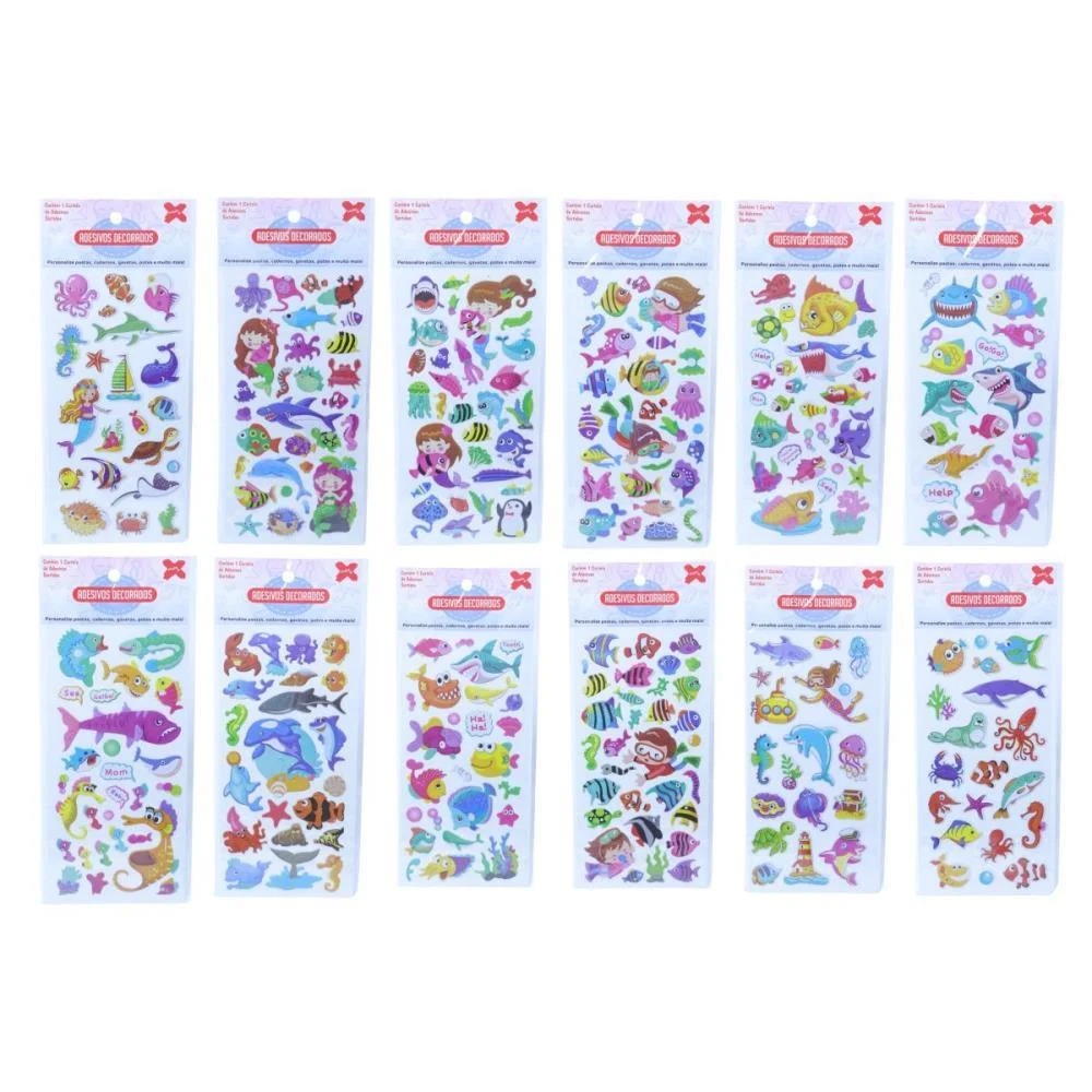 ADESIVOS DECORADOS 10X24CM. OCEN KIDS CART.SORTID MAKE+ (PCT.C/24) - imagem 2