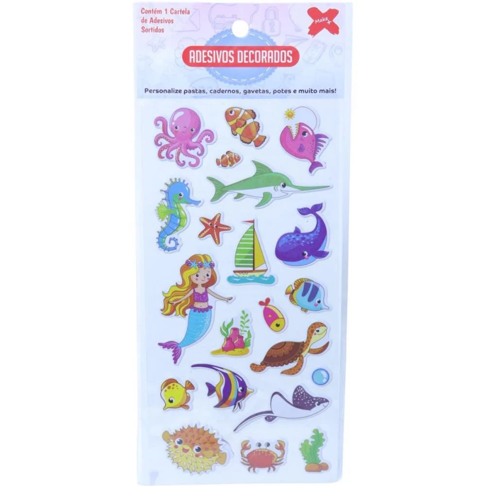 ADESIVOS DECORADOS 10X24CM. OCEN KIDS CART.SORTID MAKE+ (PCT.C/24) - imagem 3