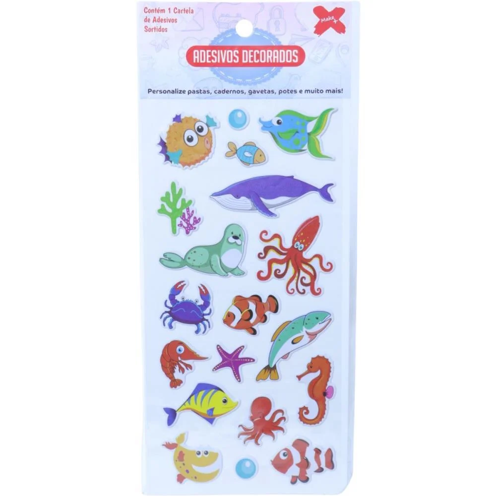 ADESIVOS DECORADOS 10X24CM. OCEN KIDS CART.SORTID MAKE+ (PCT.C/24) - imagem 4