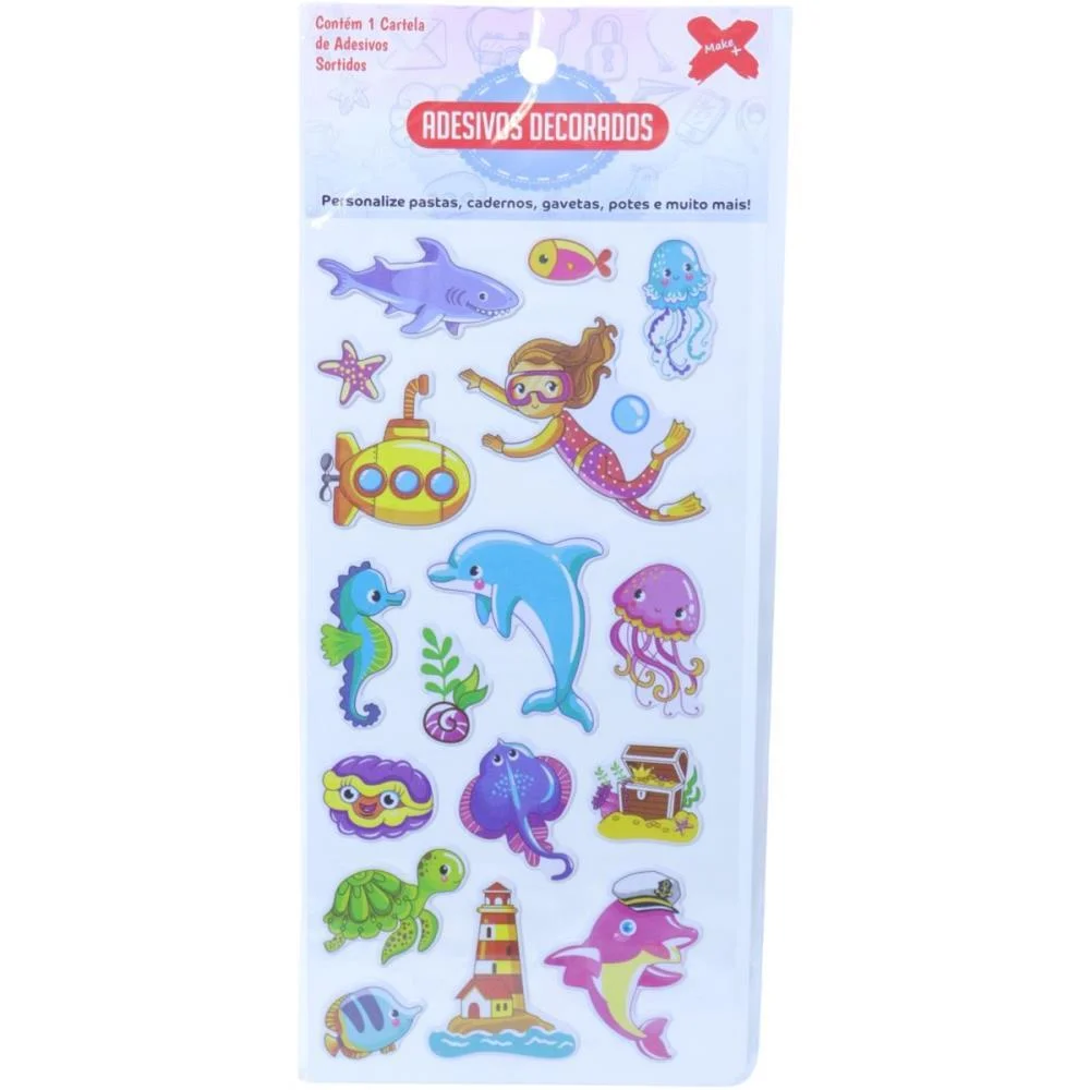 ADESIVOS DECORADOS 10X24CM. OCEN KIDS CART.SORTID MAKE+ (PCT.C/24) - imagem 5