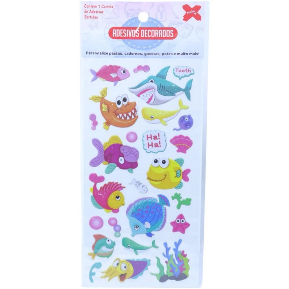 ADESIVOS DECORADOS 10X24CM. OCEN KIDS CART.SORTID MAKE+ (PCT.C/24) - imagem 7