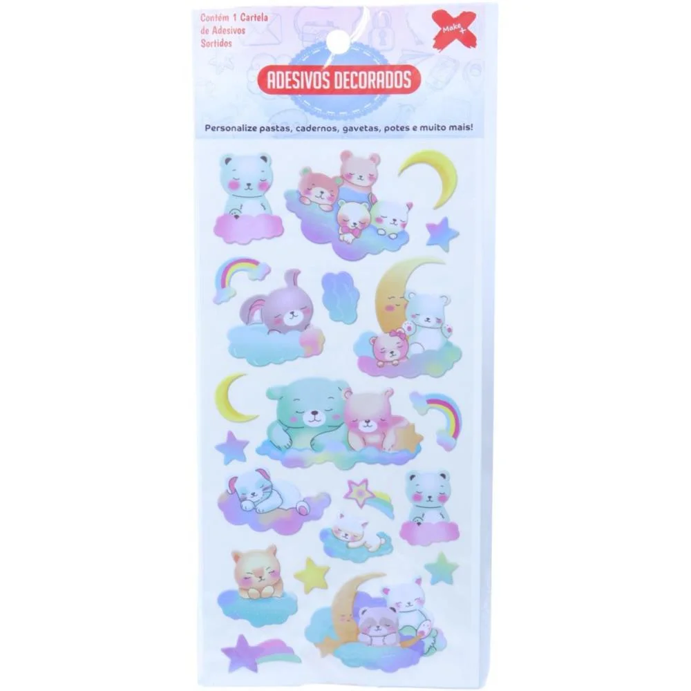 ADESIVOS DECORADOS 10X24CM. GIRLS CARTELA SORTIDA MAKE+ (PCT.C/24) - imagem 12