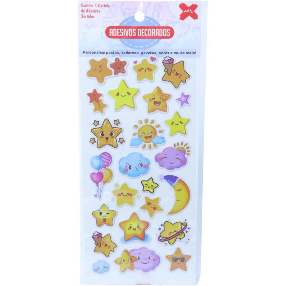 ADESIVOS DECORADOS 10X24CM. GIRLS CARTELA SORTIDA MAKE+ (PCT.C/24) - imagem 14