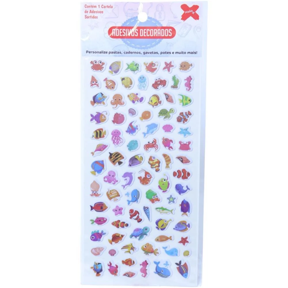 ADESIVOS DECORADOS 10X24CM. GIRLS CARTELA SORTIDA MAKE+ (PCT.C/24) - imagem 8