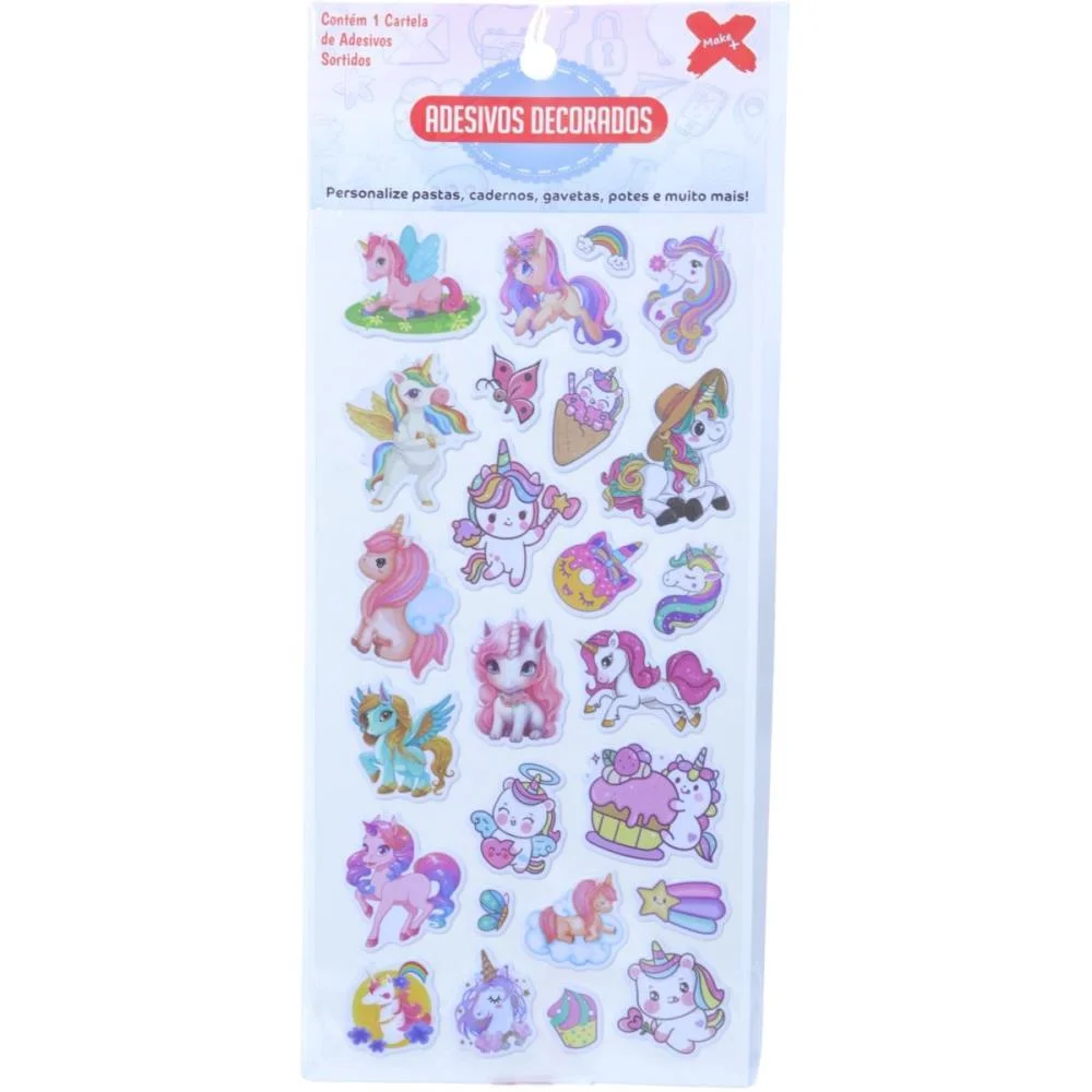 ADESIVOS DECORADOS 10X24CM. GIRLS CARTELA SORTIDA MAKE+ (PCT.C/24) - imagem 9