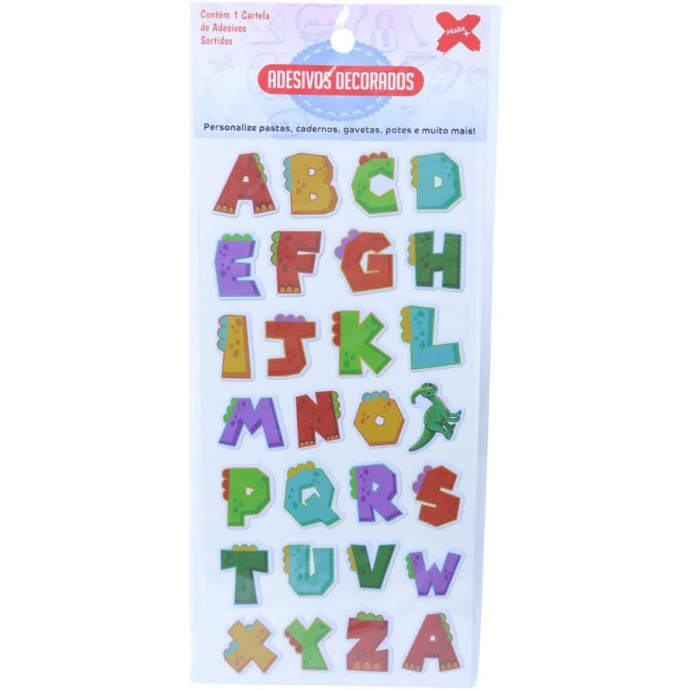ADESIVOS DECORADOS 10X24CM.LETRAS/NUMEROS CART.SO MAKE+ (PCT.C/24) - imagem 10