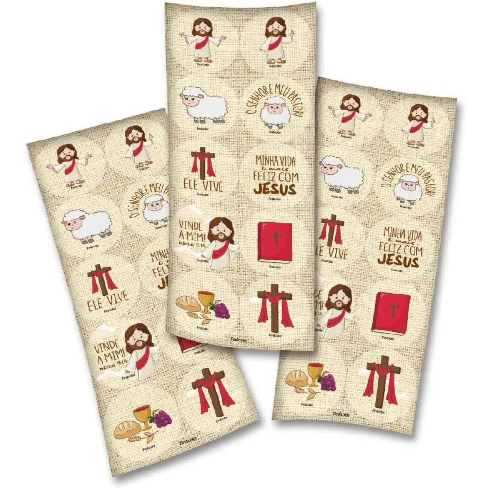 ADESIVOS DECORADOS PASCOA JESUS FESTCOLOR (PCT.C/30) - imagem 3