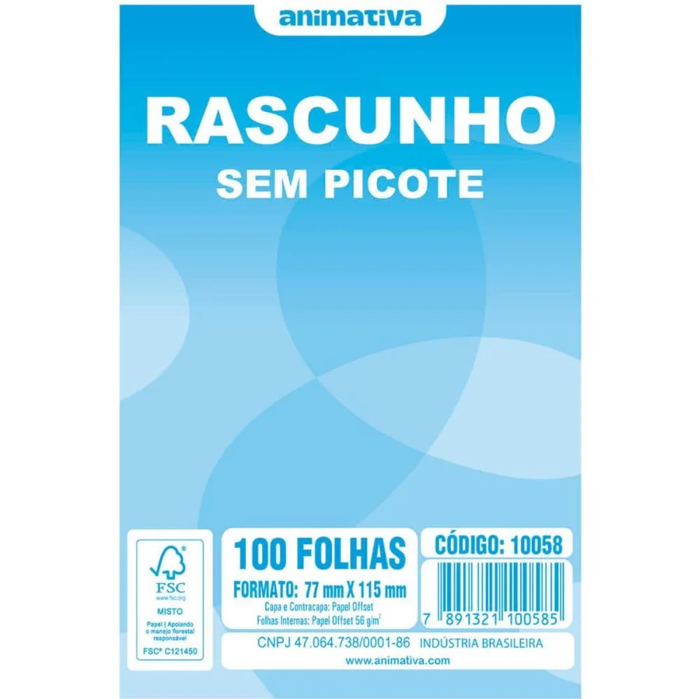 BLOCO PARA RASCUNHO SEM PICOTE 80X115 100FLS. ANIMATIVA (PCT.C/20) - imagem 2