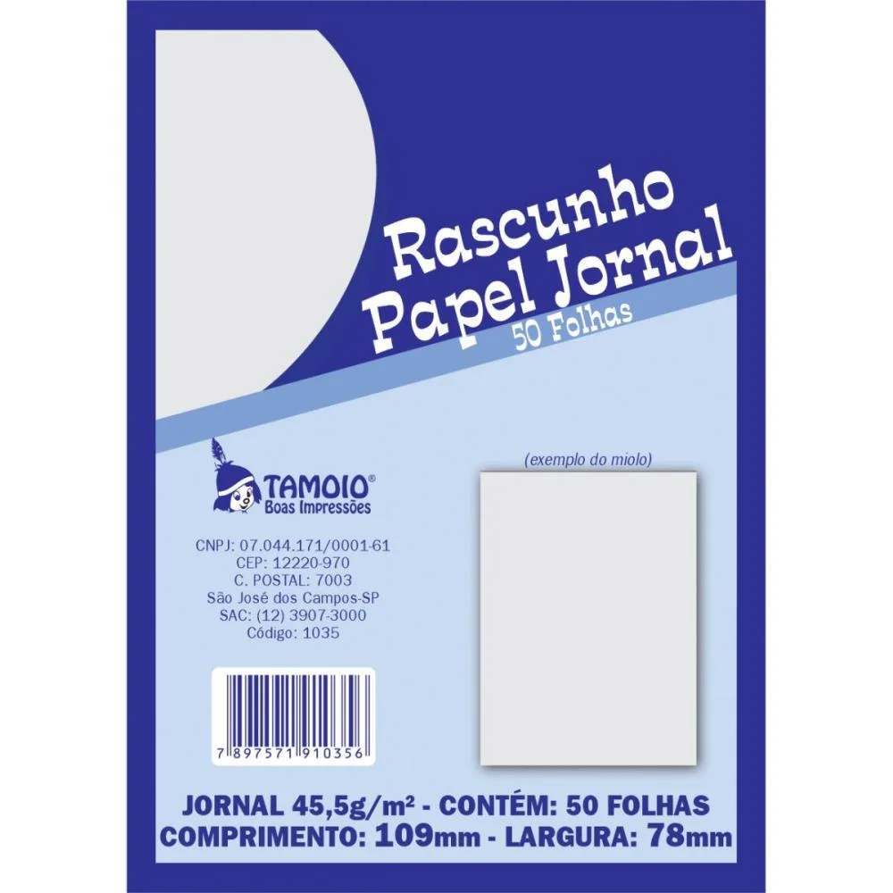 BLOCO PARA RASCUNHO JORNAL 1/72 50FLS 78X109MM TAMOIO (PCT.C/40) - imagem 4