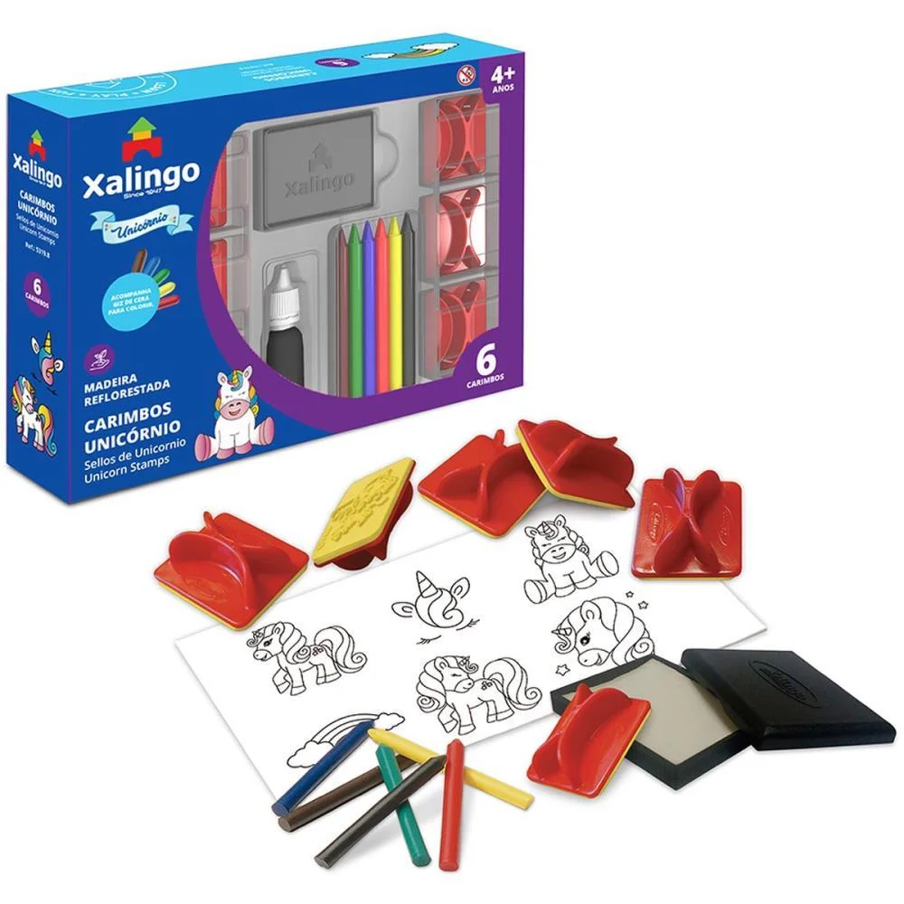 CARIMBO PEDAGOGICO UNICORNIO C/6 PECAS XALINGO (UNIDADE) - imagem 2