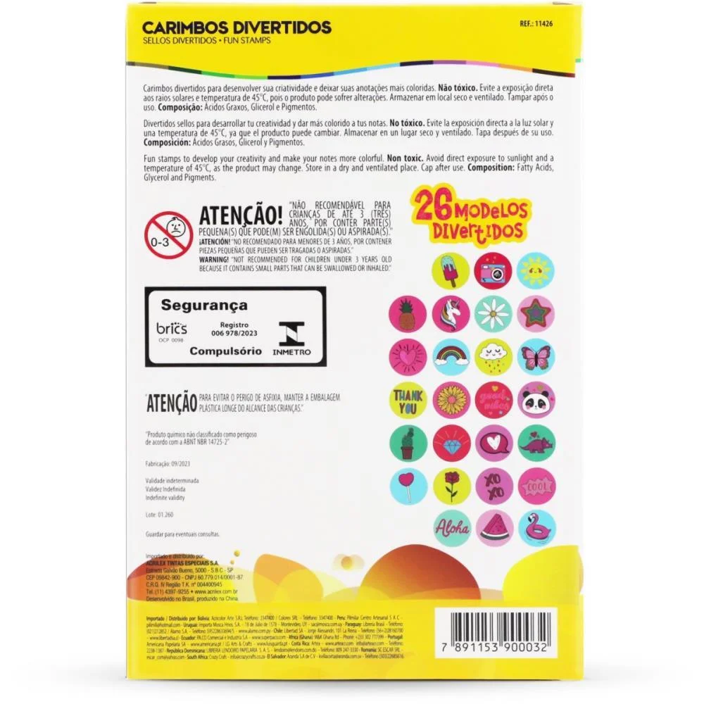 CARIMBO PEDAGOGICO DECORATIVO SORTIDO ACRILEX (CX.C/26) - imagem 4