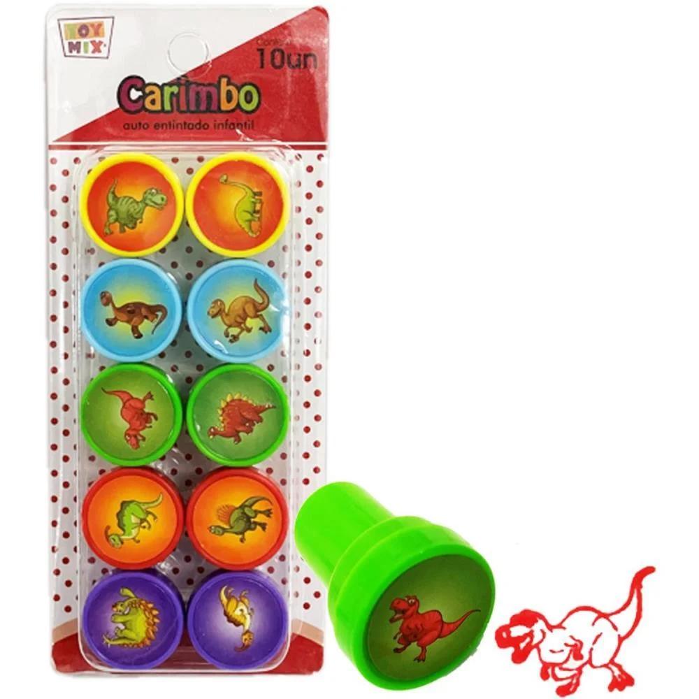 CARIMBO PEDAGOGICO DINOSSAUROS 10 PECAS TOY MIX (UNIDADE) - imagem 3