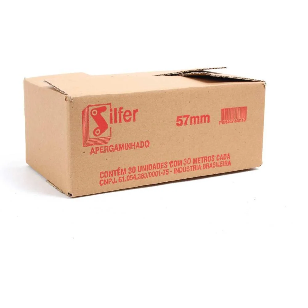 BOBINA CALCULADORA 57MMX60MM 30M. 1 VIA APERGAMIN SILFER (CX.C/30) - imagem 4