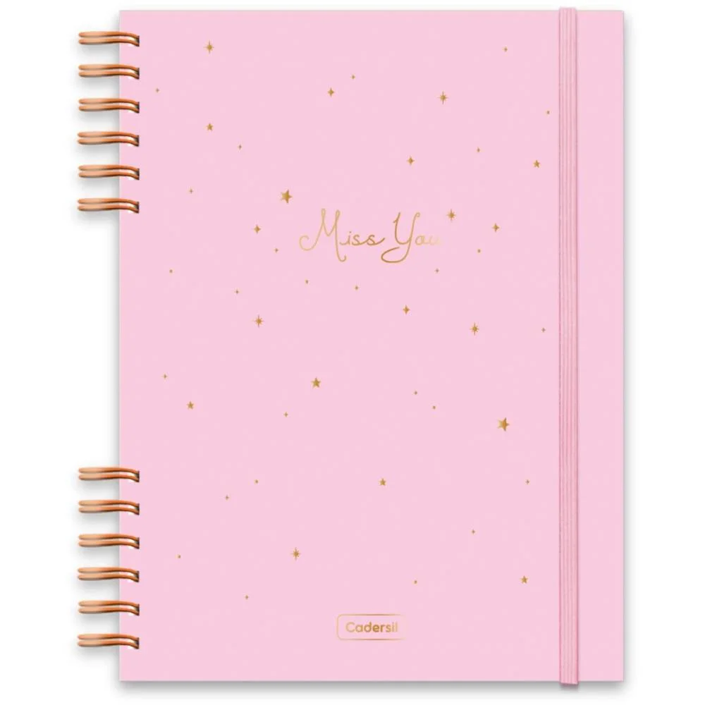 CADERNO 01X1 CP.DURA COLEGIAL MISS YOU C/ELAS E WIRE-O 80F(S CADERSIL (UNIDADE) - imagem 2