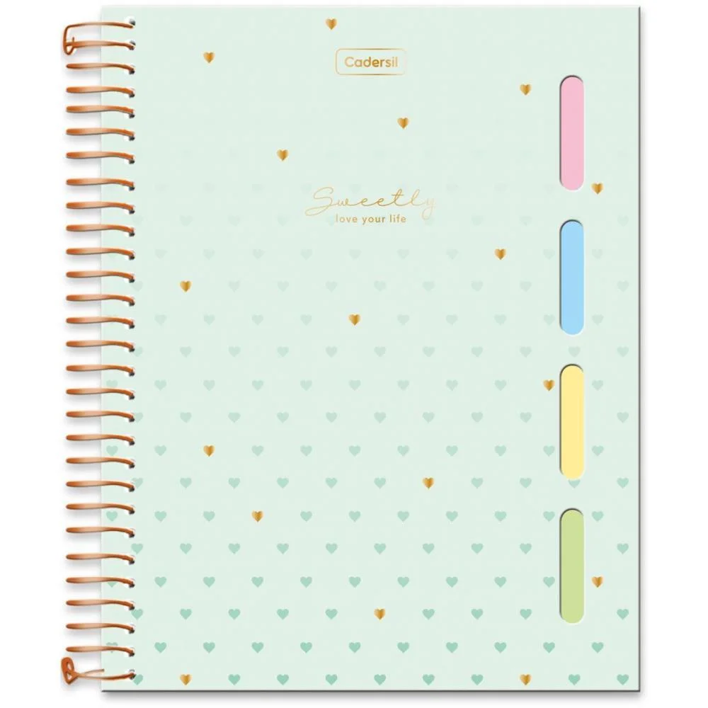 CADERNO 01X1 CP.DURA COLEGIAL SWEENTLY C/4 DIVISORIAS (S) CADERSIL (UNIDADE) - imagem 3