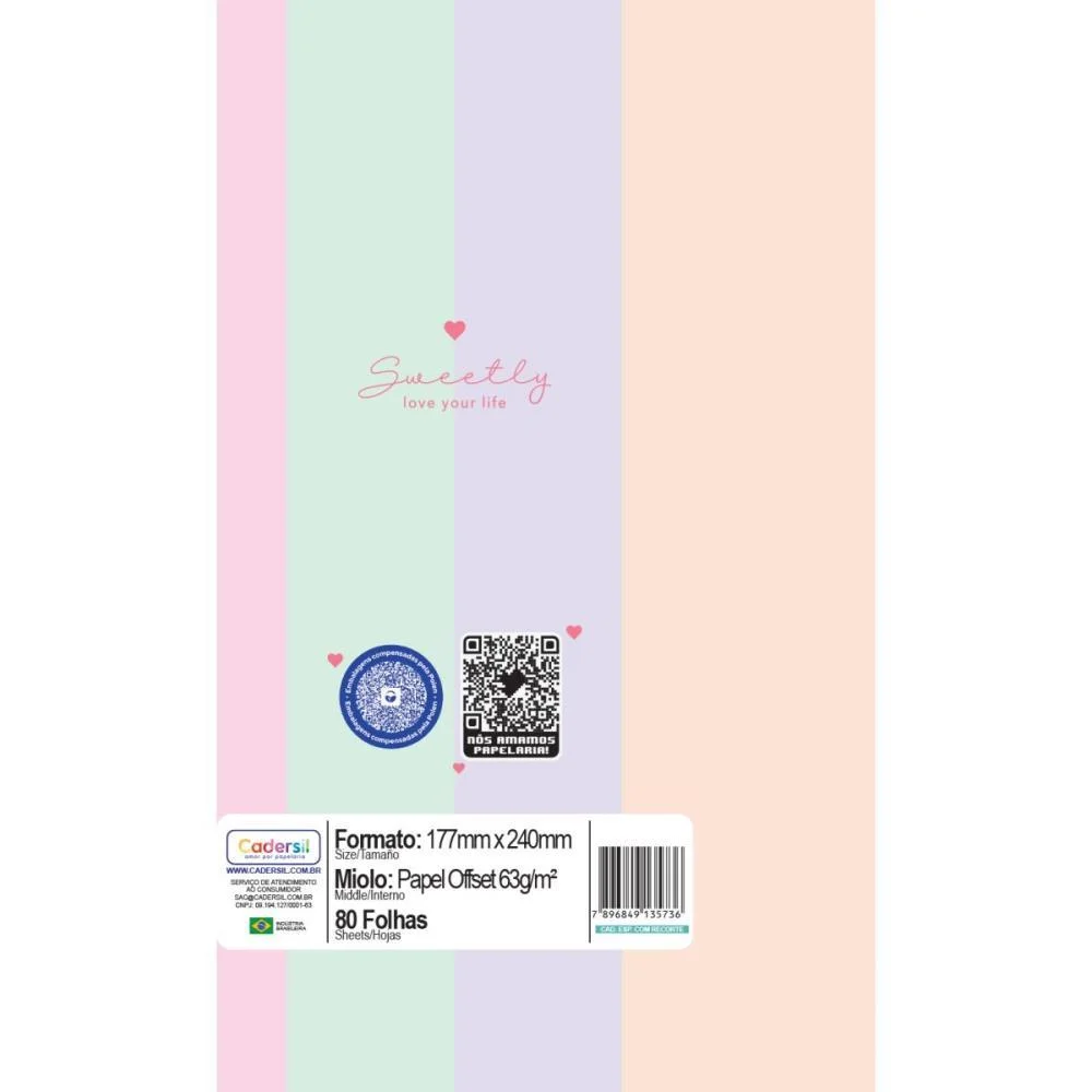 CADERNO 01X1 CP.DURA COLEGIAL SWEENTLY C/4 DIVISORIAS (S) CADERSIL (UNIDADE) - imagem 10