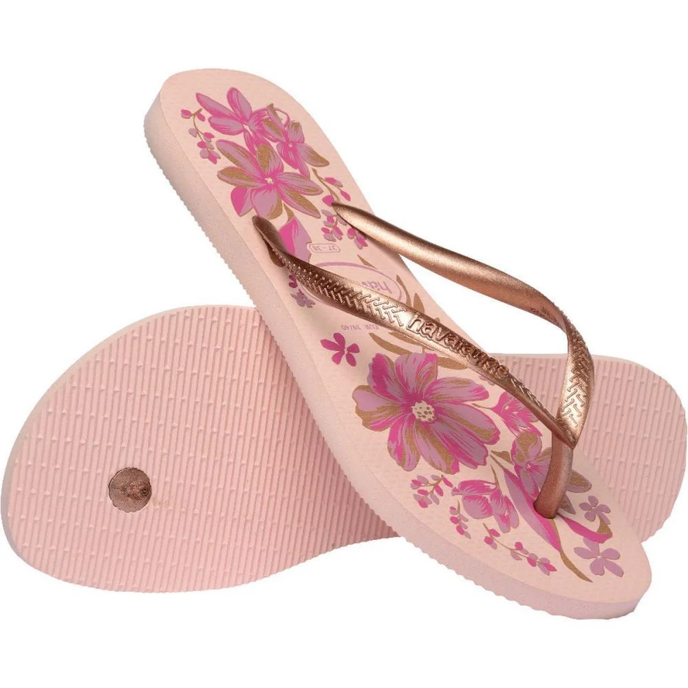 CHINELO HAVAIANAS FEMININO SLIM ORGANIC 35/6 ROSA/DOURADO HAVAIANAS (PAR) - imagem 6