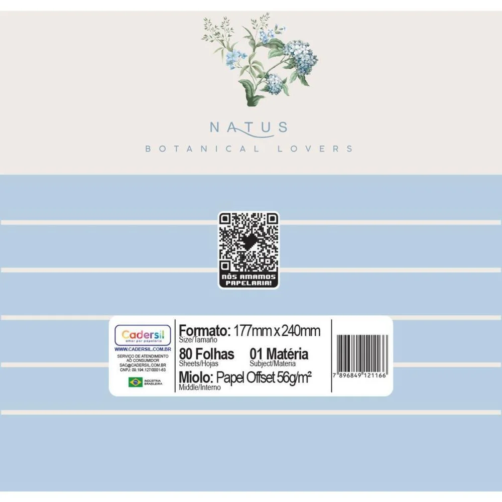 CADERNO 01X1 CP.DURA COLEGIAL NATUS 80FLS CADERSIL (PCT.C/04) - imagem 9