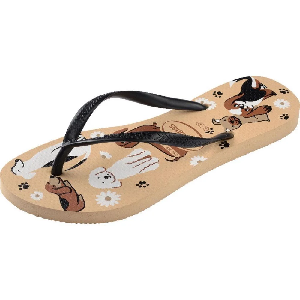 CHINELO HAVAIANAS FEMININO SLIM PETS 35/6 PRETO/DOURADO HAVAIANAS (PAR) - imagem 4