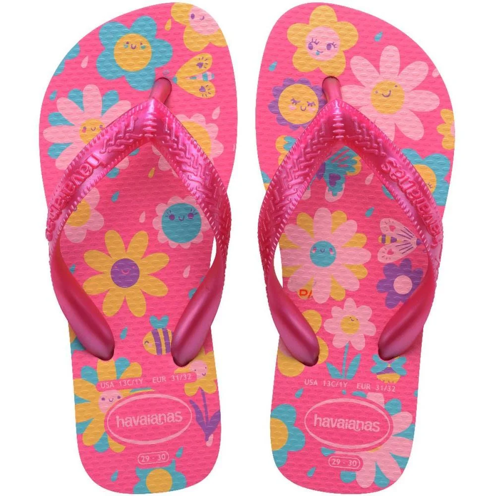 CHINELO HAVAIANAS INFANTIL KIDS FLORES 23/4 ROSA FLUX HAVAIANAS (PAR) - imagem 2