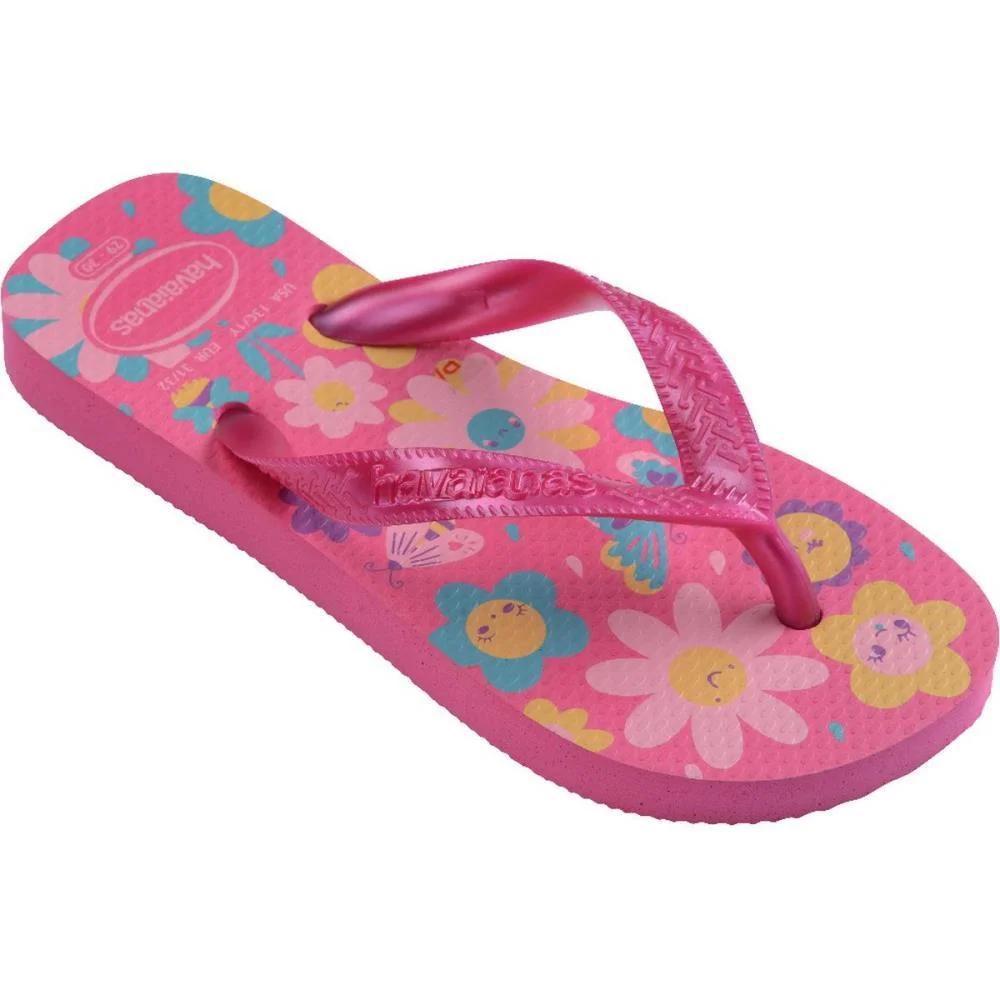 CHINELO HAVAIANAS INFANTIL KIDS FLORES 23/4 ROSA FLUX HAVAIANAS (PAR) - imagem 3