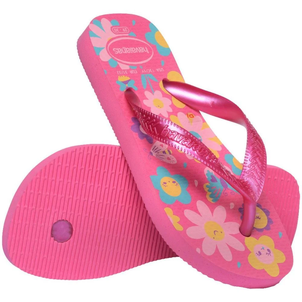 CHINELO HAVAIANAS INFANTIL KIDS FLORES 23/4 ROSA FLUX HAVAIANAS (PAR) - imagem 5