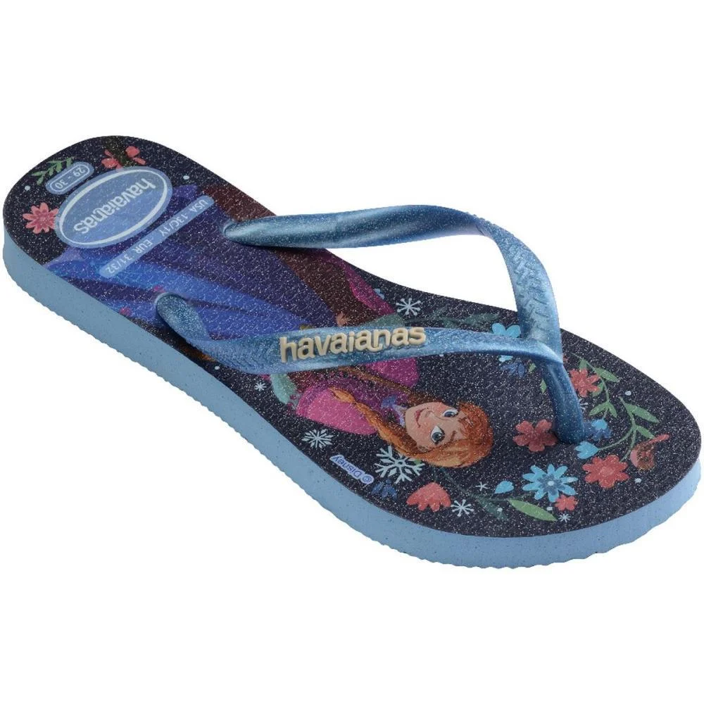 CHINELO HAVAIANAS INFANTIL PRINCESAS SLIM KIDS 27/8 AZUL HAVAIANAS (PAR) - imagem 3