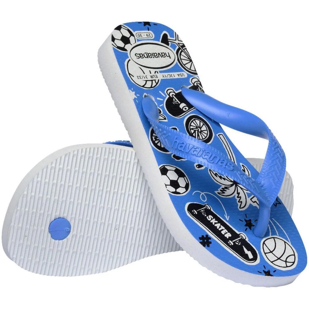CHINELO HAVAIANAS INFANTIL KIDS ATHLETIC 33/4 BRANCO/AZUL HAVAIANAS (PAR) - imagem 5
