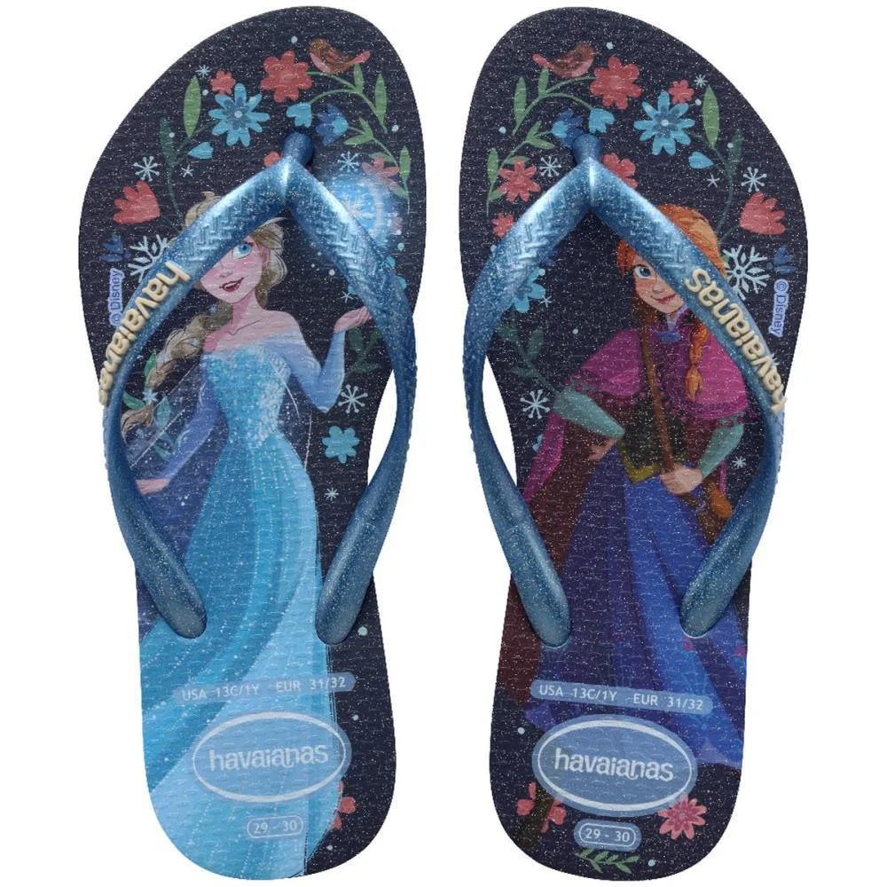 CHINELO HAVAIANAS INFANTIL PRINCESAS SLIM KIDS 31/2 AZUL HAVAIANAS (PAR) - imagem 2