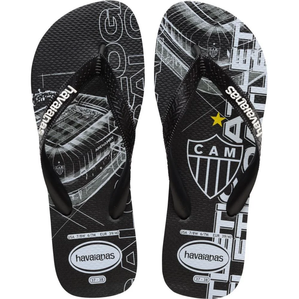 CHINELO HAVAIANAS LICENCIADO TOP ATLETICO MG 37/8 PRETO HAVAIANAS (PAR) - imagem 3