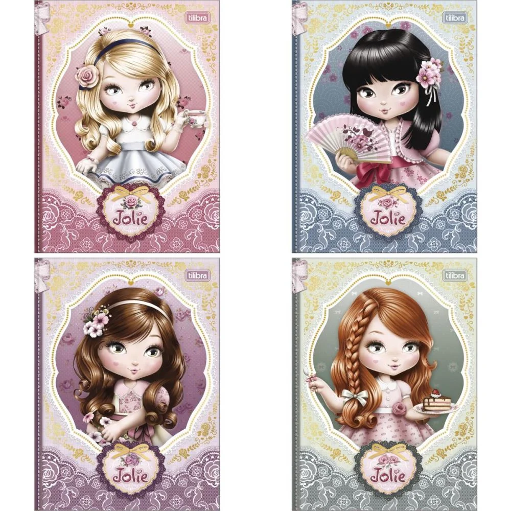 CADERNO 01X1 CP.DURA COLEGIAL JOLIE 80FLS DECORADO COST 176X TILIBRA (PCT.C/04) - imagem 2