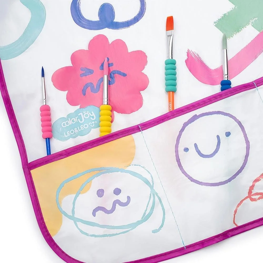 AVENTAL ESCOLAR DECORADO COLOR JOY MANGA COMPRIDA C/BOL LEONORA (UNIDADE) - imagem 4