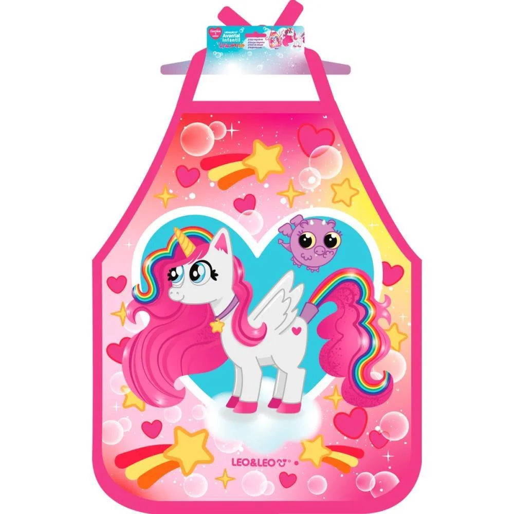 AVENTAL ESCOLAR DECORADO UNICORNIO REGULAVEL INFANTIL LEONORA (UNIDADE) - imagem 2