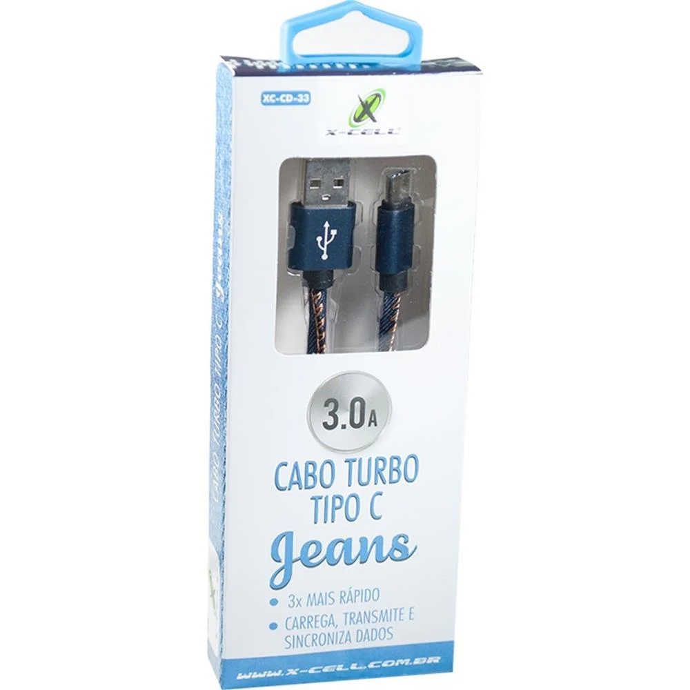 CABO USB FLAT TAPE C 3.0A 1,0M JEANS FLEX (UNIDADE) - imagem 5