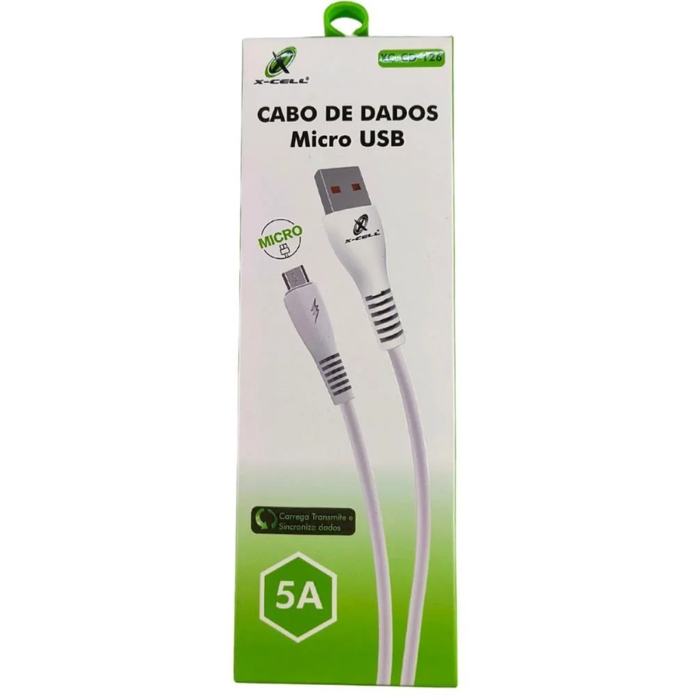 CABO USB MICRO USB BRANCO 5.0A 1.0MTS FLEX (UNIDADE) - imagem 4