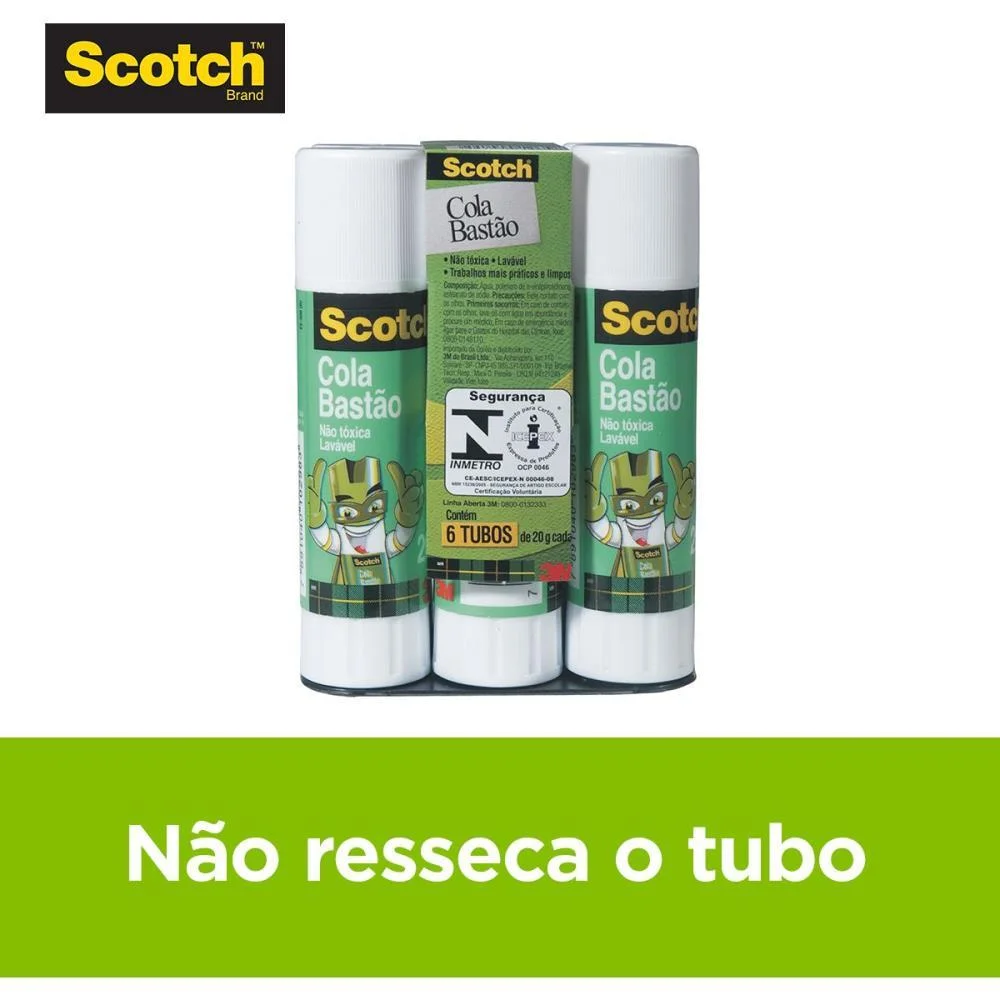 COLA EM BASTAO SCOTCH 20G 3M (PCT.C/06) - imagem 5