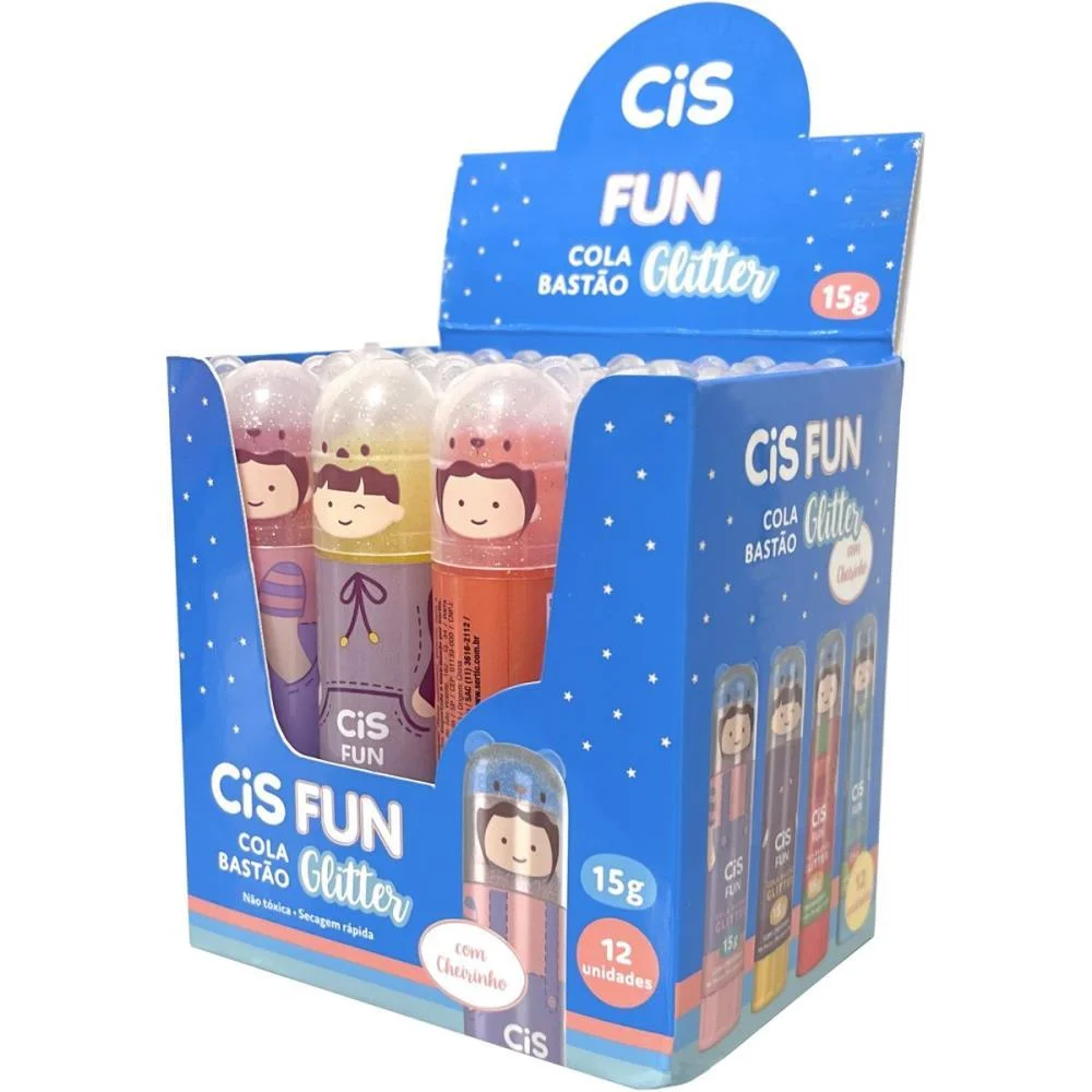COLA EM BASTAO CIS FUN GLITTER CHEIRO 15G (S) SERTIC (CX.C/12) - imagem 3