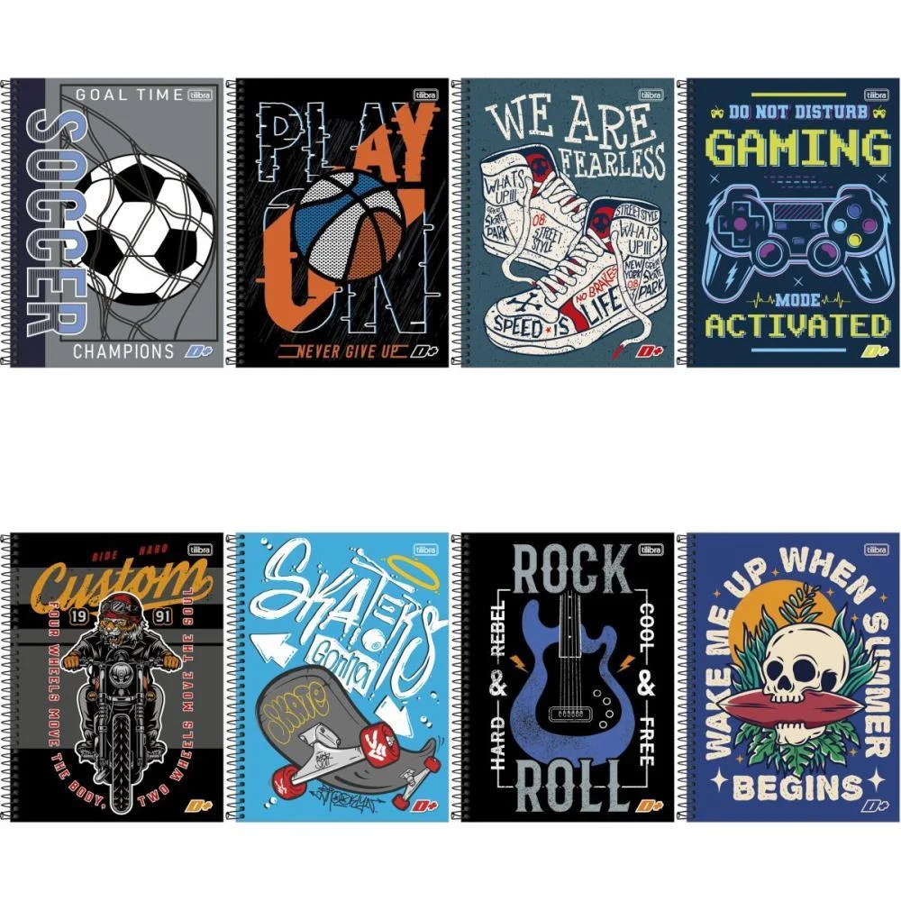 CADERNO 10X1 CAPA DURA D+ MASCULINO 200 FOLHAS TILIBRA (PCT.C/04) - imagem 2