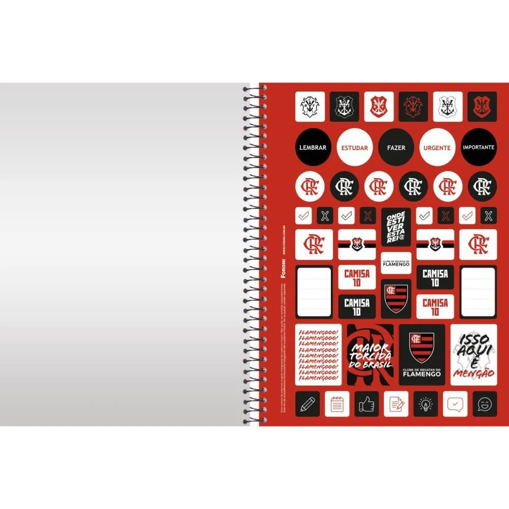 CADERNO 10X1 CAPA DURA FLAMENGO 160F FORONI (PCT.C/04) - imagem 7