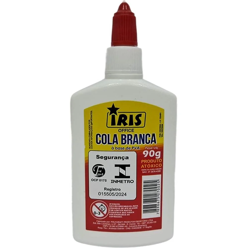 COLA ESCOLAR IRIS BRANCA 90G. IRIS (PCT.C/06) - imagem 3