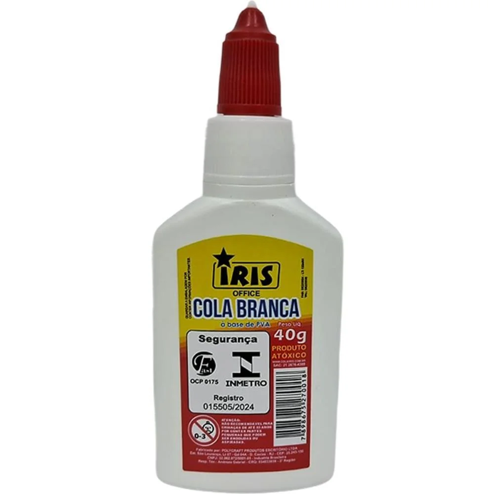 COLA ESCOLAR IRIS BRANCA 40G. IRIS (PCT.C/06) - imagem 3