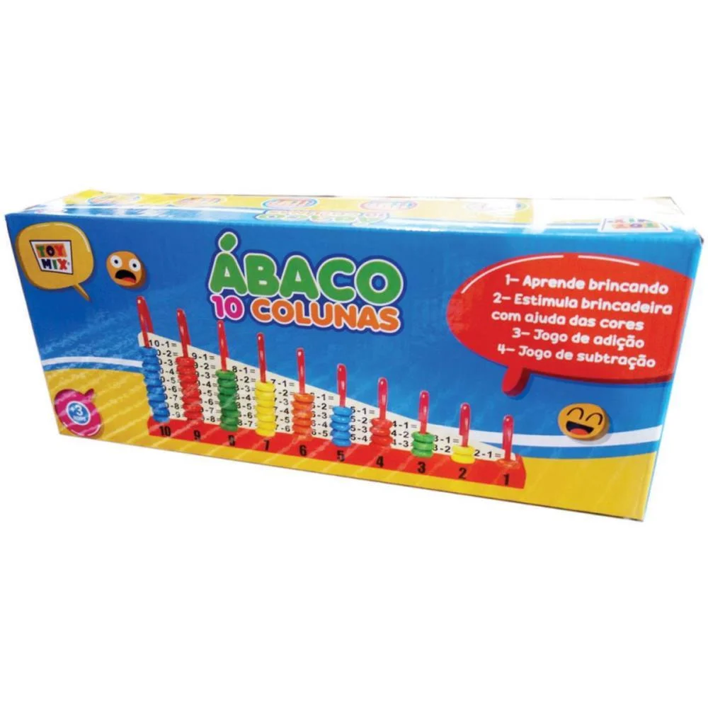 CONTADOR ABACO 10 COLUNAS EM MADEIRA TOY MIX (UNIDADE) - imagem 4