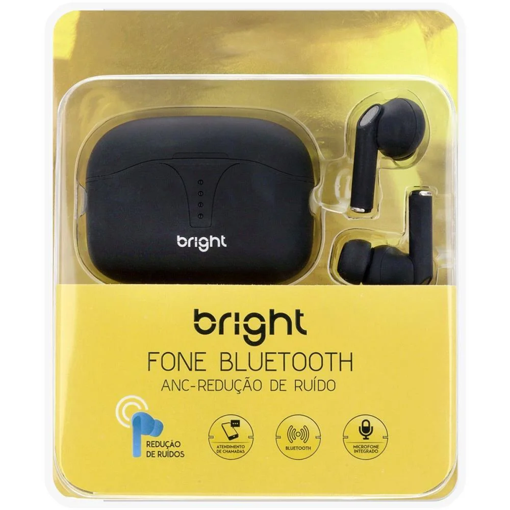 FONE DE OUVIDO BLUETOOTH ANC 10M PRETO BRIGHT (UNIDADE) - imagem 5