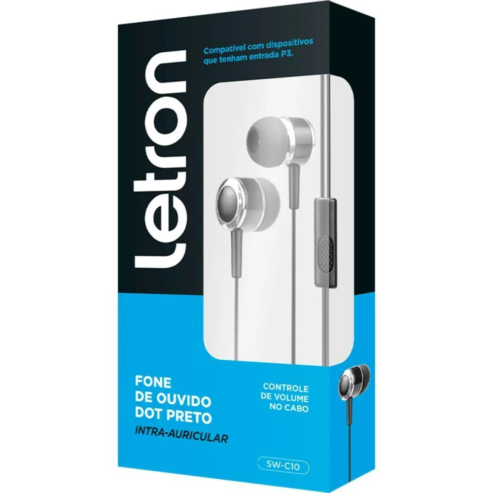 FONE DE OUVIDO LETRON INTRA AURICULAR P3 PT LEONORA (UNIDADE) - imagem 4
