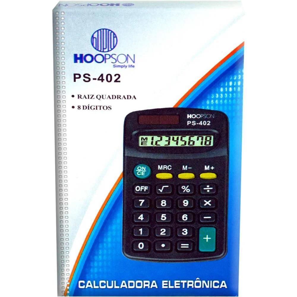 CALCULADORA DE BOLSO 8DIGITOS PILHA AAA/SOLAR PRET MERCORIENTAL (UNIDADE) - imagem 4